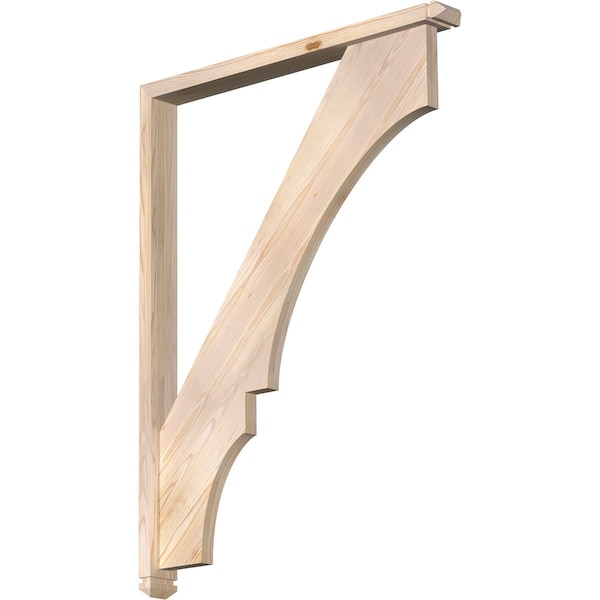 Ekena Millwork Balboa Arts and Crafts Smooth Bracket w/ Offset Brace, Douglas Fir, 3 1/2"W x 36"D x 48"H BKT0402X36X48BOA03SDF - main